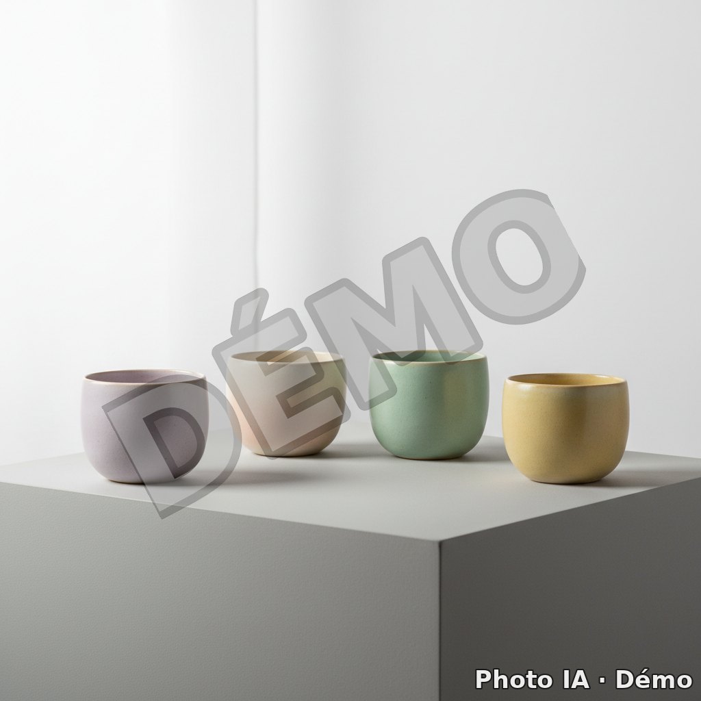 Lot de 4 tasses pastel
