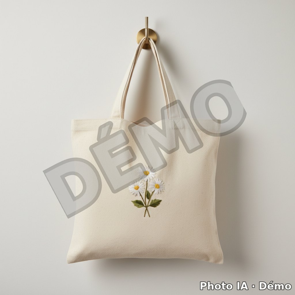 Tote bag brodé main